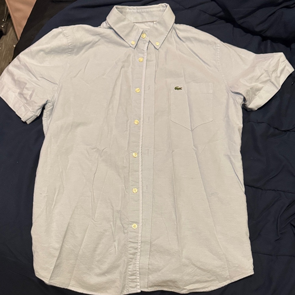 Lacoste Men's Light Blue Short Sleeve Shirt